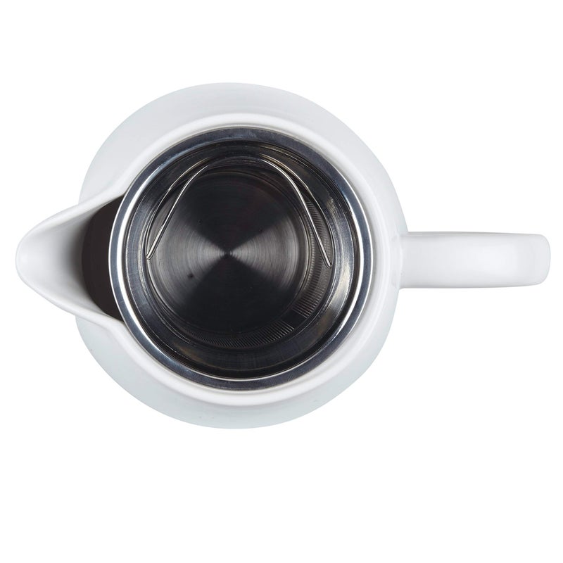 BonJour Wayfarer Ceramic Coffee Pot - 34 Ounce, Matte White - Image 3